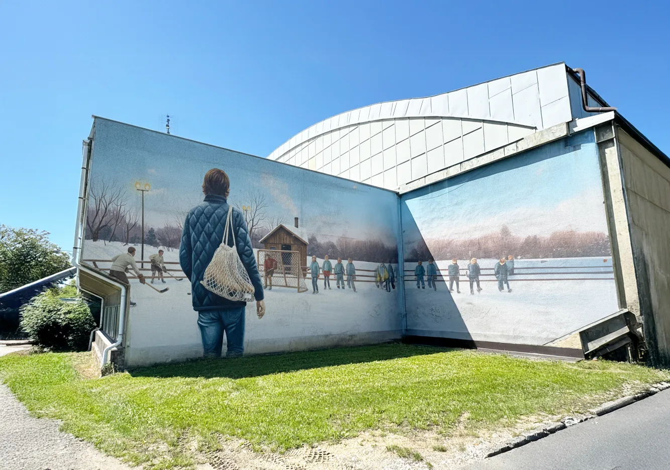 Vizualizace muralu na stěně zimního stadionu